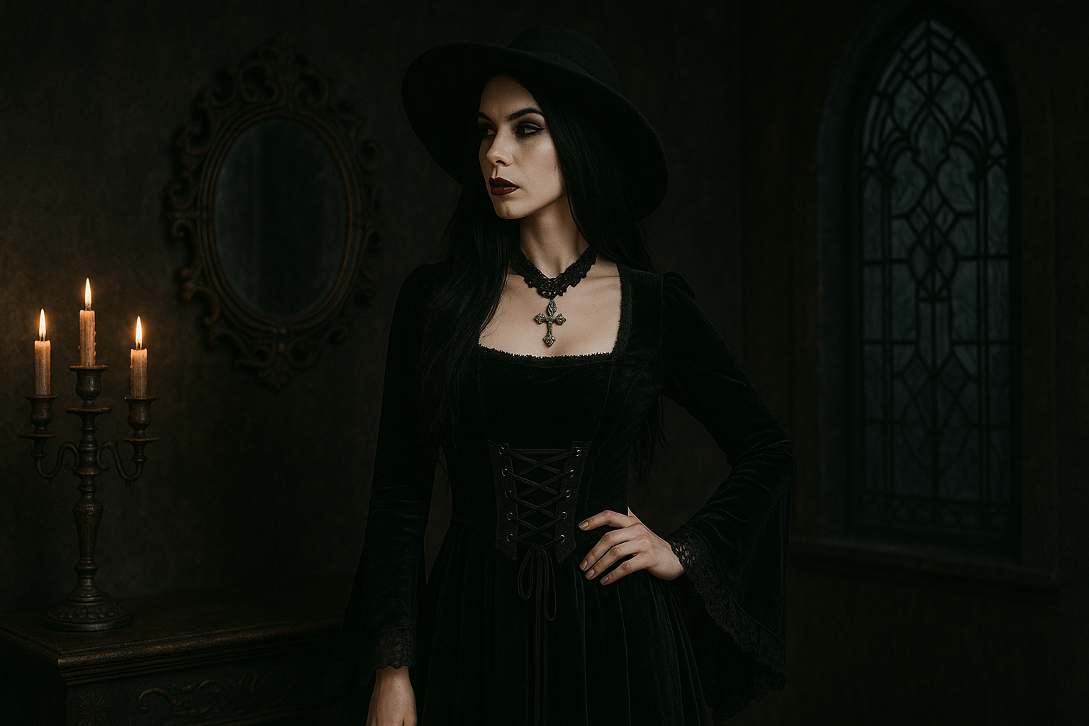 Ankelstøvler i imiteret læder med snørebånd – goth streetwear-stil til efteråret